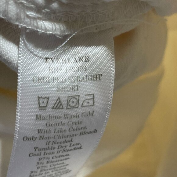 Everlane White Jeans STAIN Women's Straight Cropped Short Size 0 (READ) - Picture 6 of 7